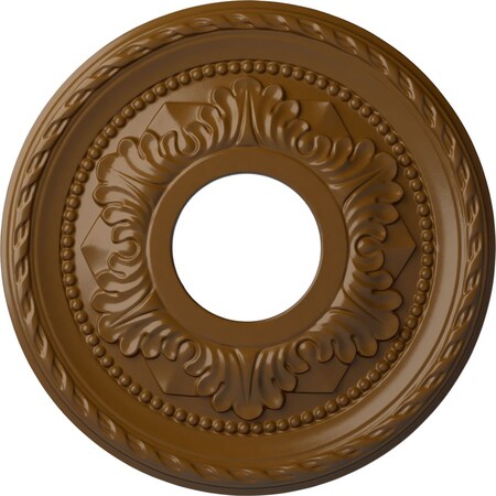 Ekena Millwork Palmetto Ceiling Medallion (Fits Canopies up to 4 7/8"), 12 1/8"OD x 3 1/2"ID x 1"P, Smokey Topaz CM12PMSTF